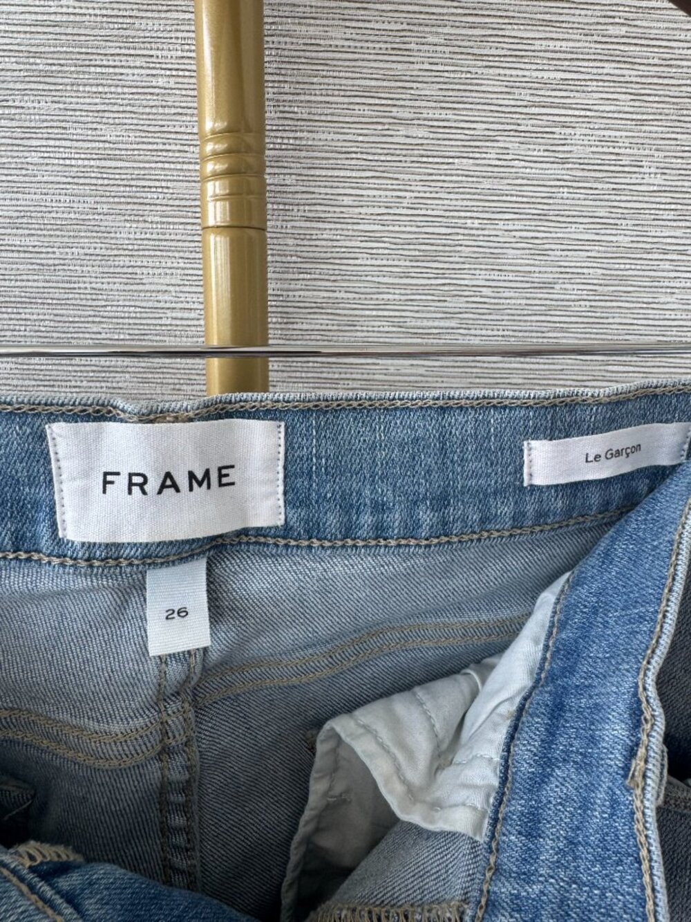 FRAME Le Garcon Ankle Sim Boyfriend Jeans in Florence - Size 26 - Picture 7 of 8